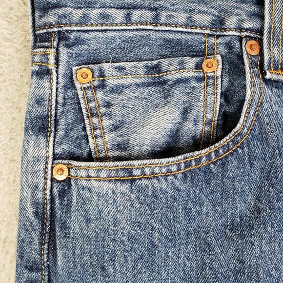 Levis 501 Jeans Mens 34x35 Blue Denim Button Fly Straight Medium Wash XX - Picture 5 of 15
